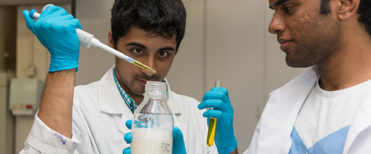 Founders Perumal Gandhi (R) and Ryan Pandya (L) in the lab