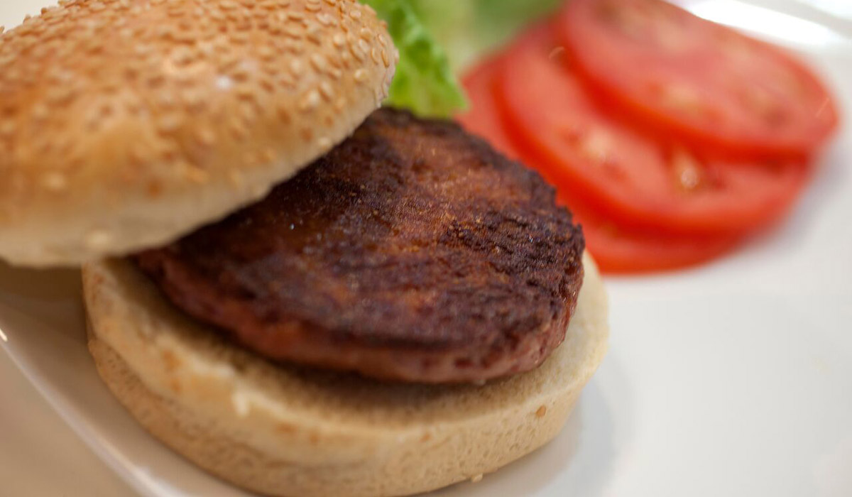 The first hamburger made entirely from cell cultured beef